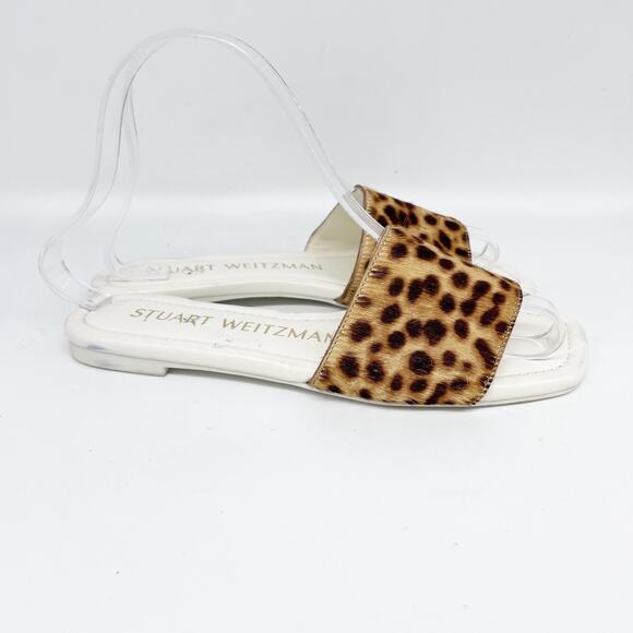 Stuart Weitzman Women's Animal Print Calf Hair Slide Sandals Size 4.5 B - Picture 3 of 13